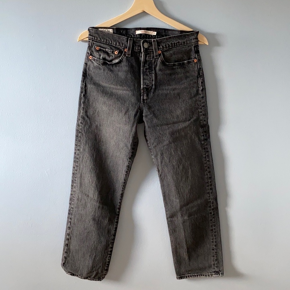 Levi's Women's Straight Leg Jeans - Charcoal Gray - Picture 4 of 10